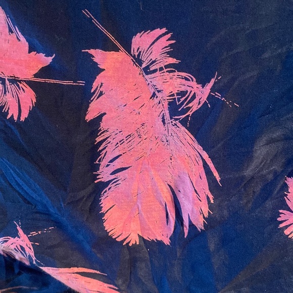 Amanda Uprichard Navy Blue & Pink Feather Print Tunic Top - M - Picture 10 of 10